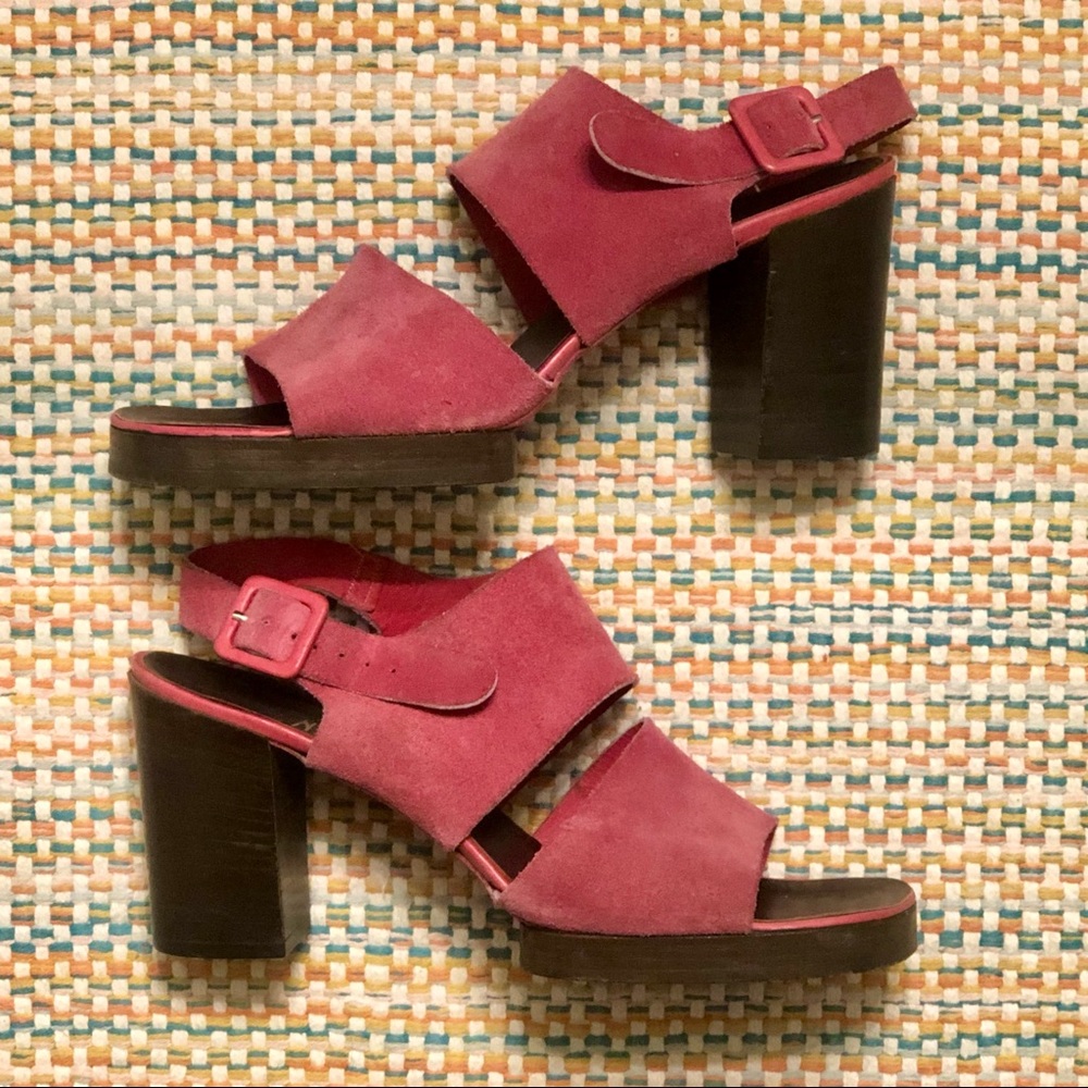 Vintage Neiman Marcus Pink Suede High Heel Sandals